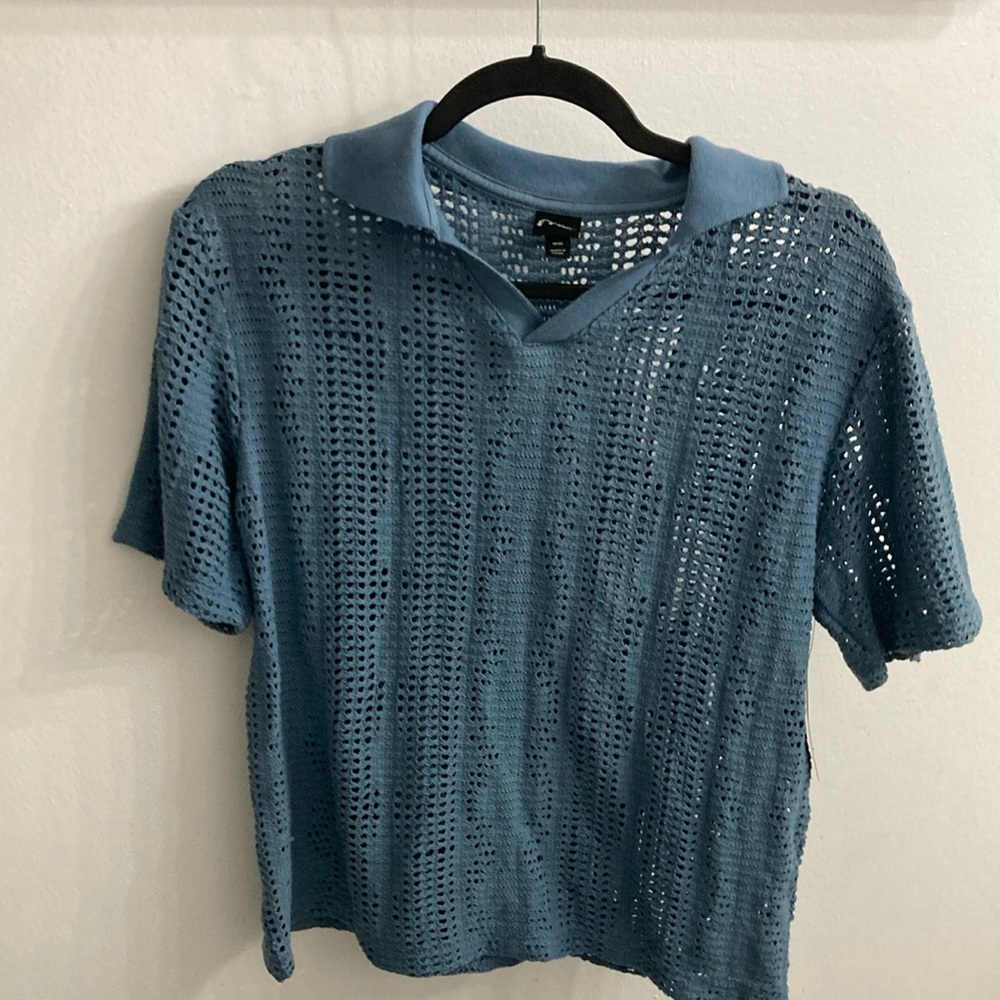 Art Class Blue Cropped Polo Shirt